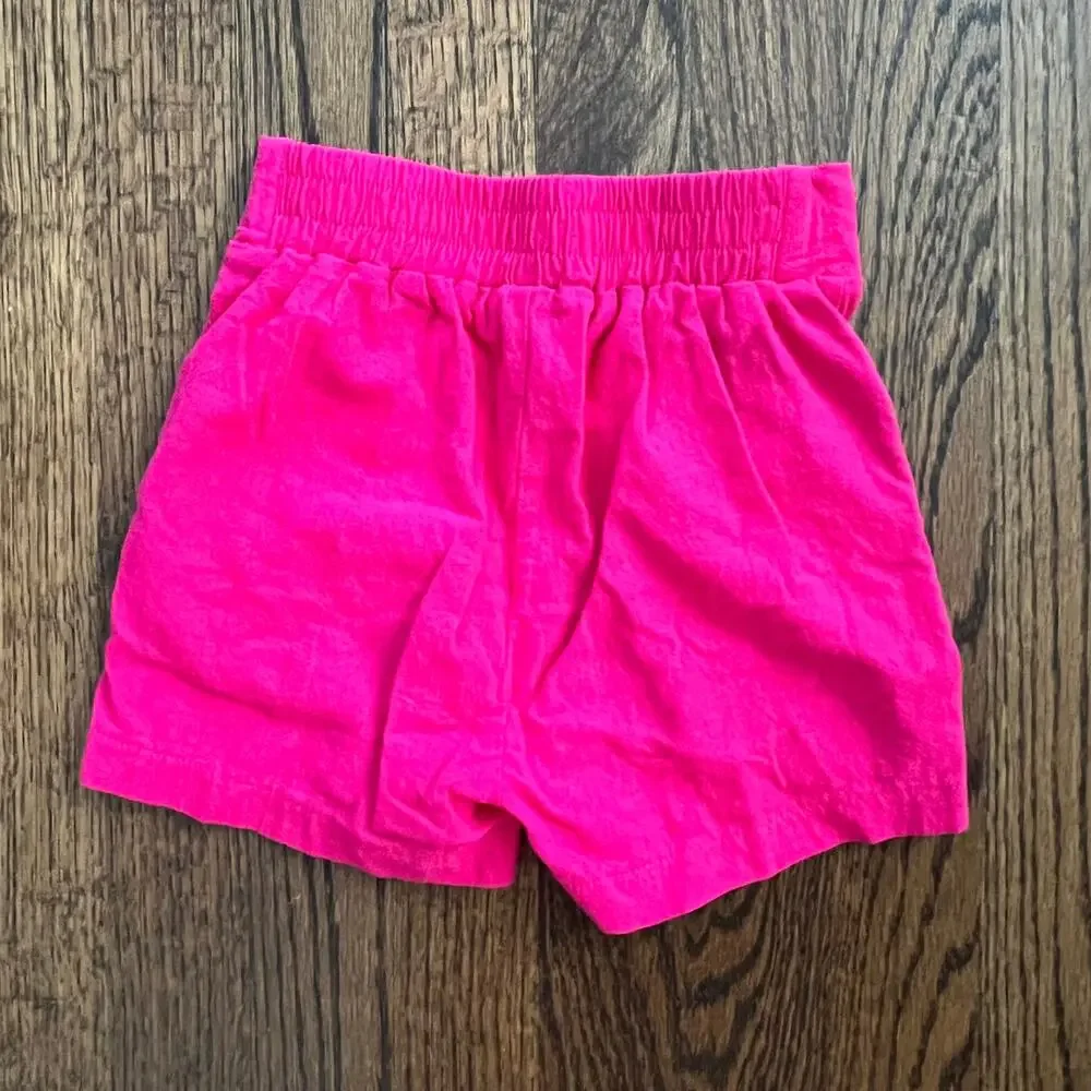 Tiny tribe bright pink pocket elastic waist toddler girl summer shorts 3T
